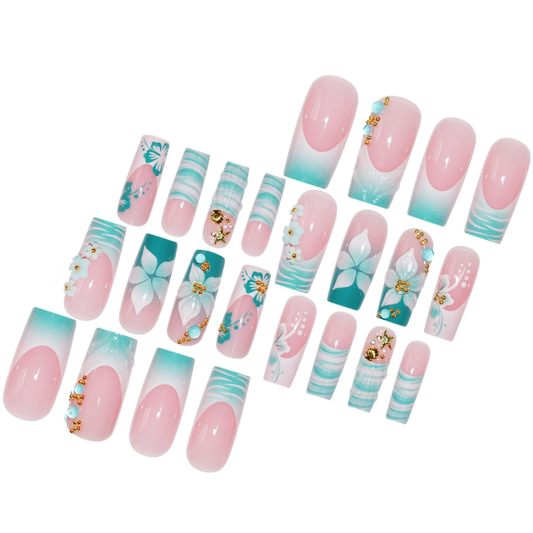 Decorative Floral Pattern Press-On Nails Kalsten