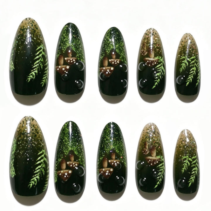 Artistic Forest-Inspired Press-On Nail Set Kalsten