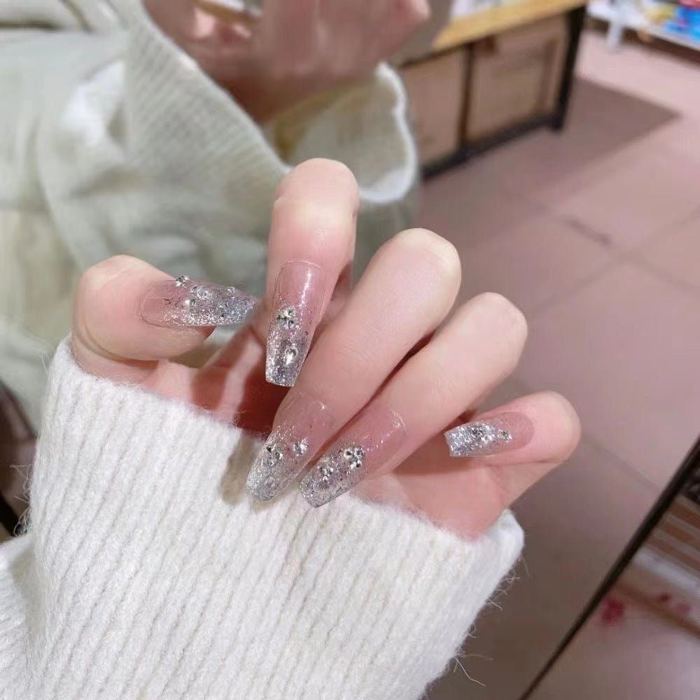 Glamorous Rhinestone Glitter Press-On Nails
