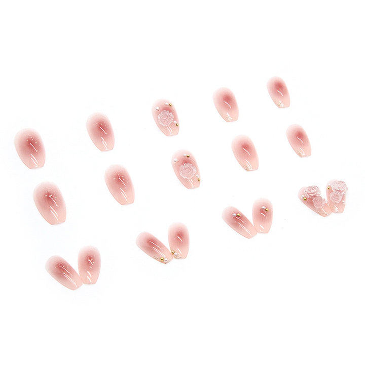Decorative Floral-Embellished Press-On Nail Set