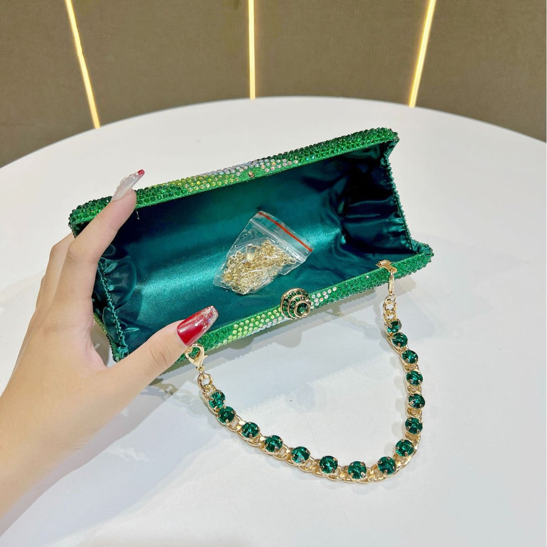 Rhinestone-Embossed Evening Handbag