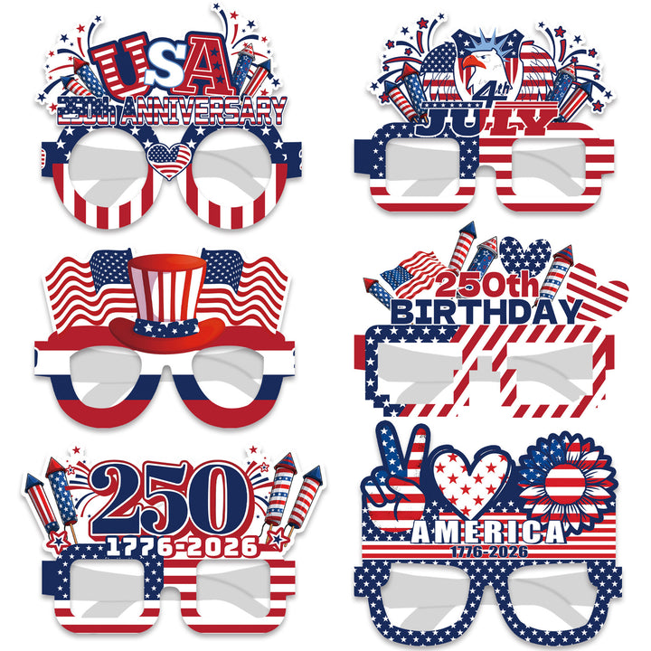 Unisex nan extravagant party glasses made of sturdy cardboard with alternating party motifs Kalsten