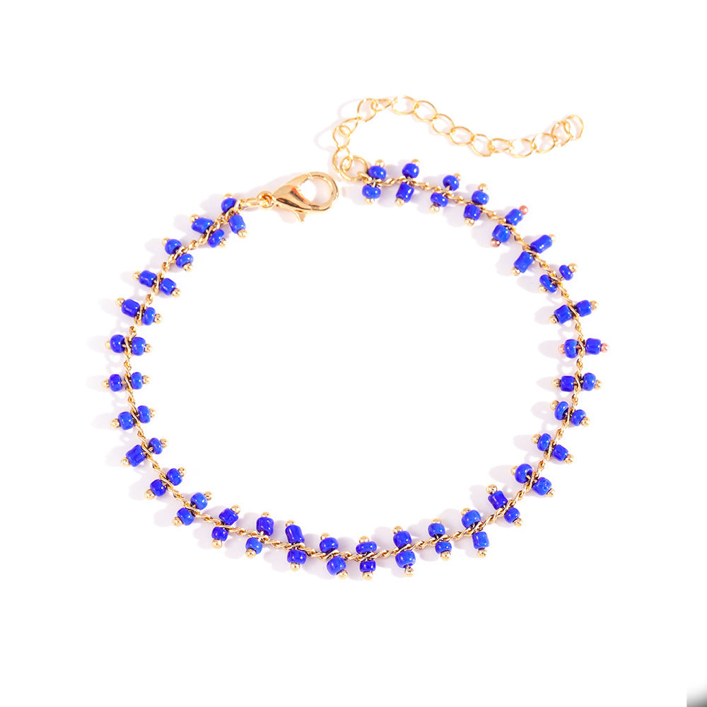 Delicate Beaded Ankle Bracelet Kalsten