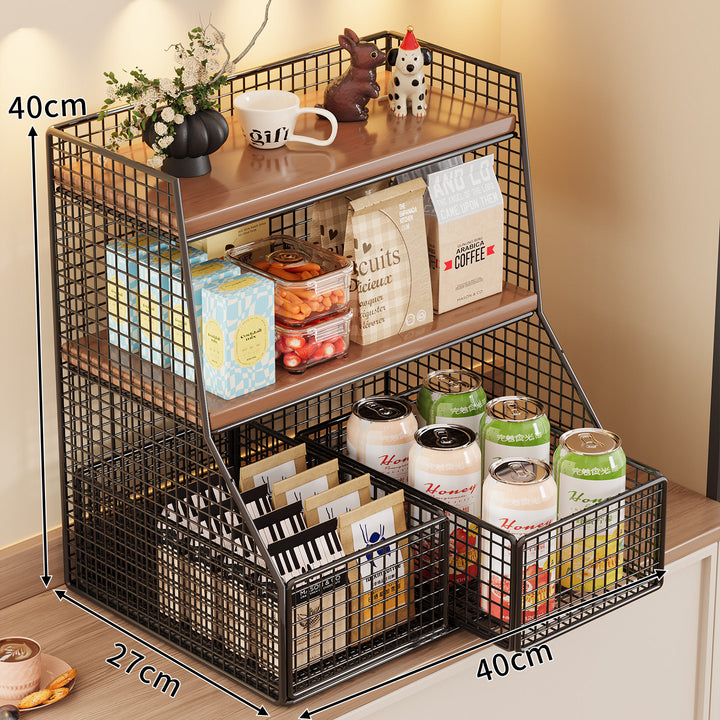 Rustic Two-Tier Storage Shelf Kalsten