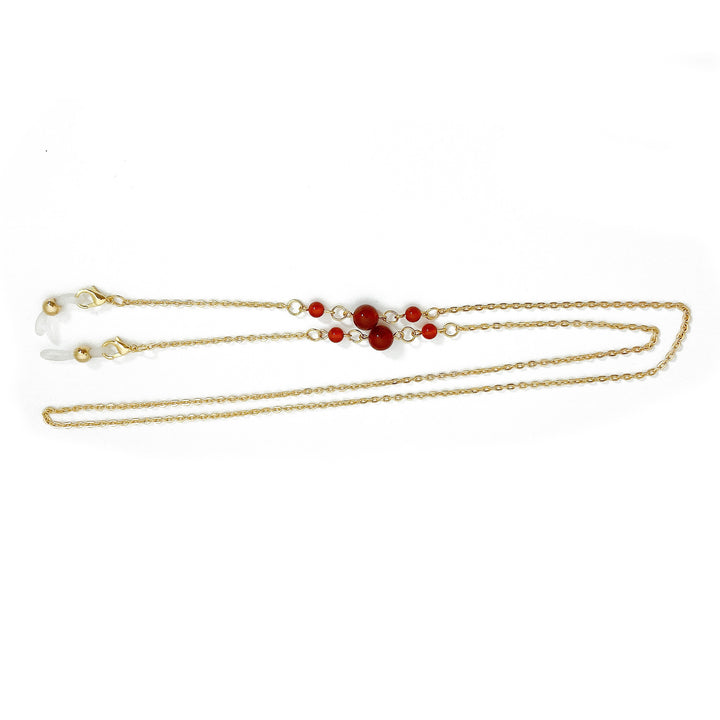 Elegant jewelry holder chain with red accents Kalsten