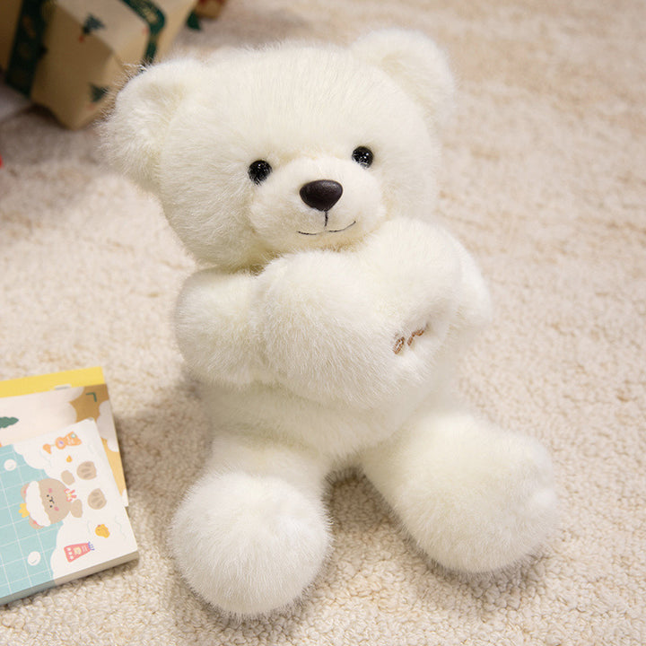 Plush Sitting Collectible Bear with Embroidered Smile, Crystal-Accent Ribbon Bow & Ultra-Soft Faux-Fur Plush Kalsten