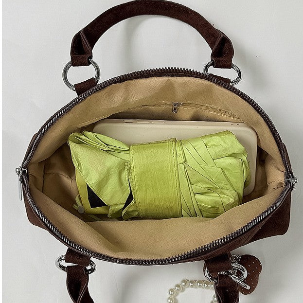 Structured Suede Handbag