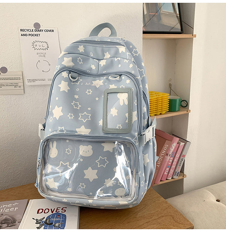 Star-Patterned Transparent Front Backpack Kalsten