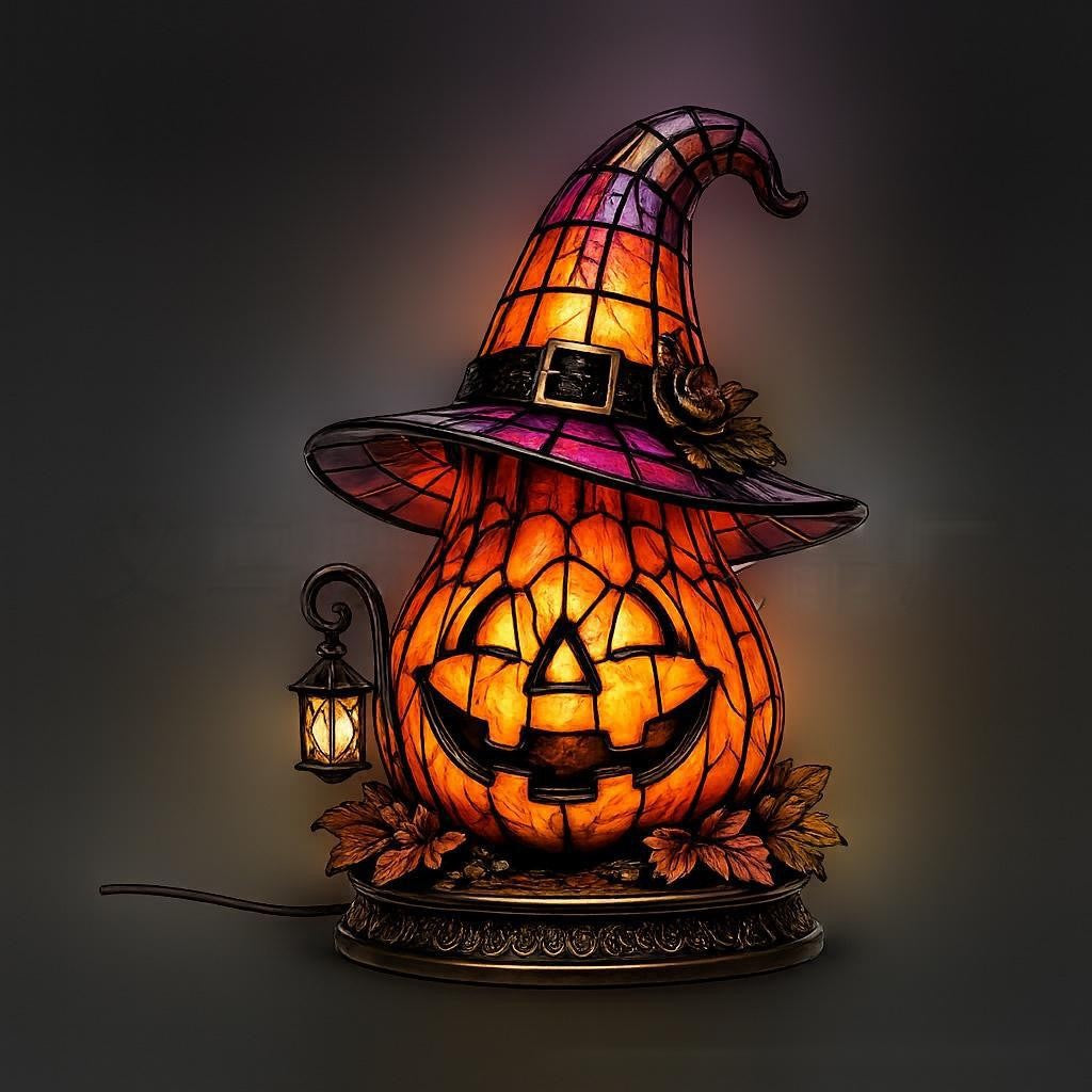 Whimsical Pumpkin Lantern Table Lamp Kalsten