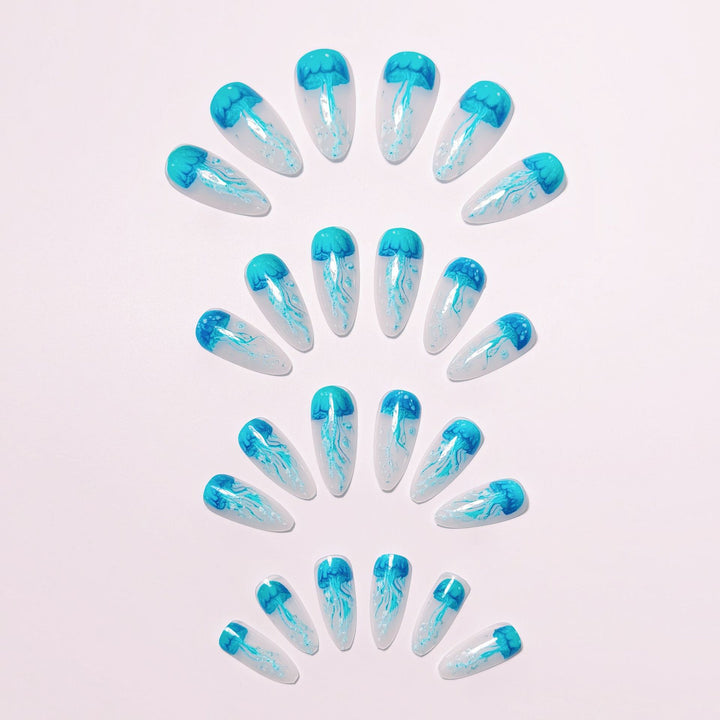 Artistic Jellyfish Design Nail Art Kalsten