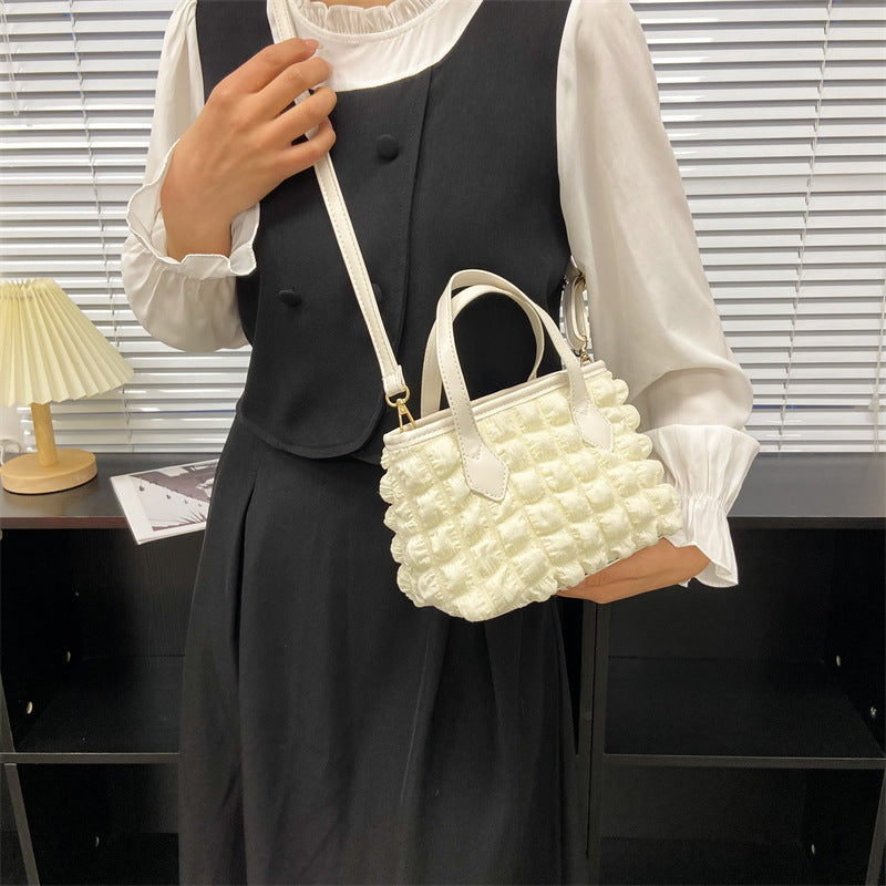 Textured Mini Satchel Handbag