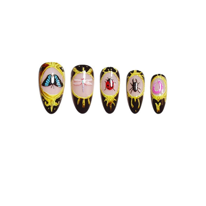 Artistic Insect-Motif Press-On Nail Art Kalsten