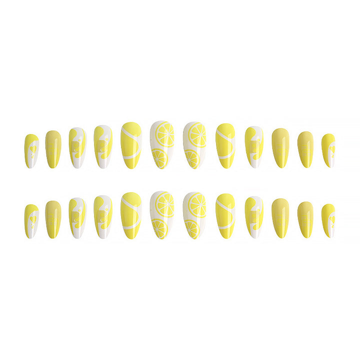 Artificial nails with fruity lime motif Kalsten