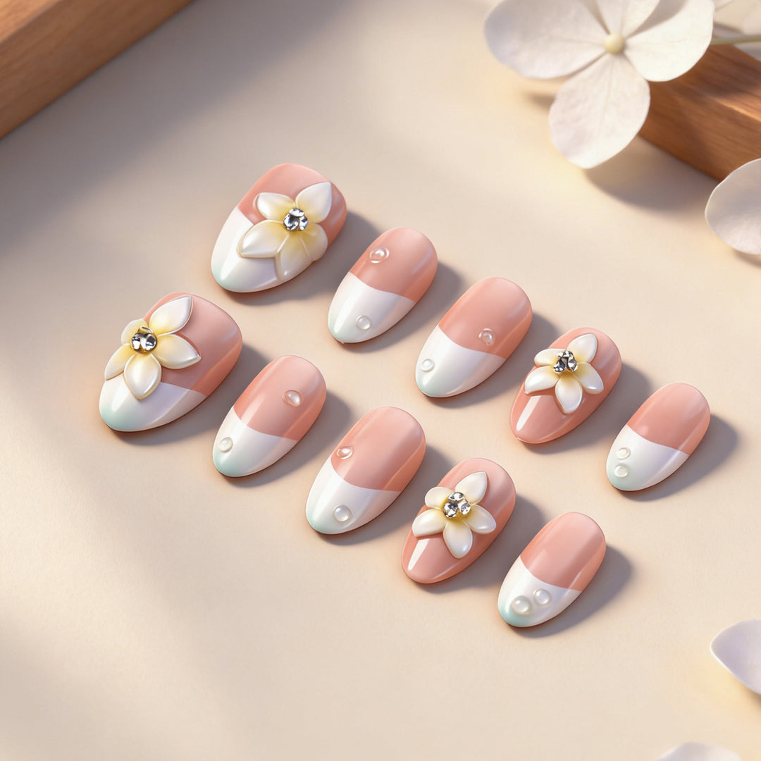Elegant Floral Press-On Nail Set Kalsten