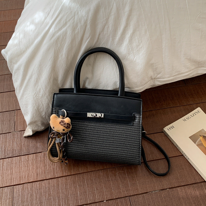 Elegant Woven Handbag with Detachable Strap
