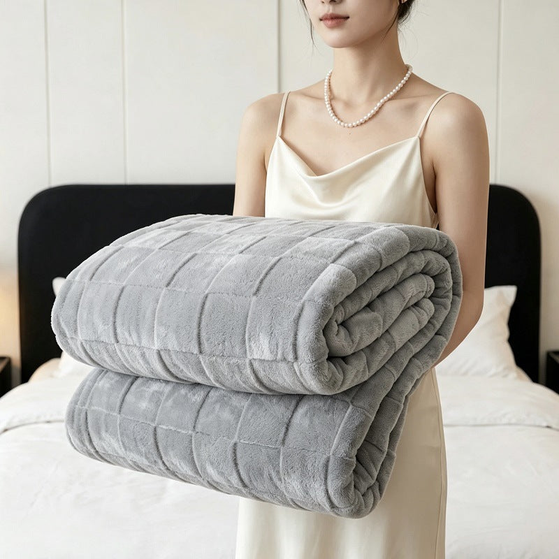 Textured Patchwork Fleece Blanket Kalsten