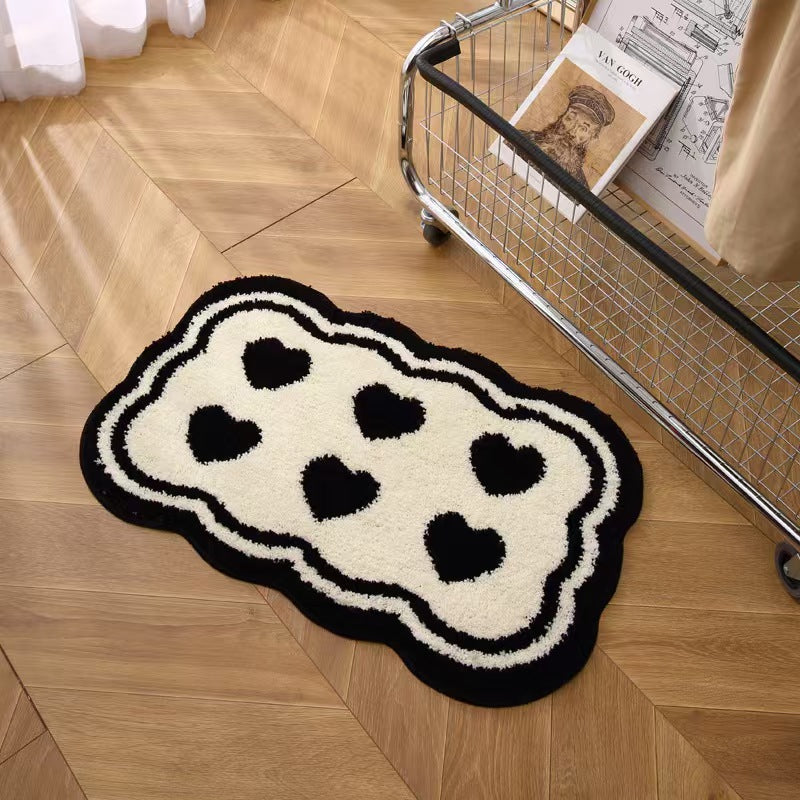 Heart-Shaped Decorative Plush Bath Mat Kalsten