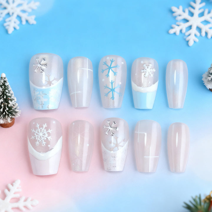 Stylish Winter-Themed Press-On Nails Kalsten