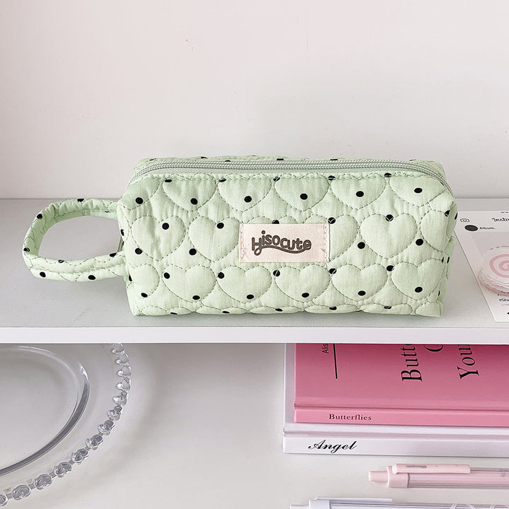 Quilted Heart-Shaped Pencil Case Kalsten