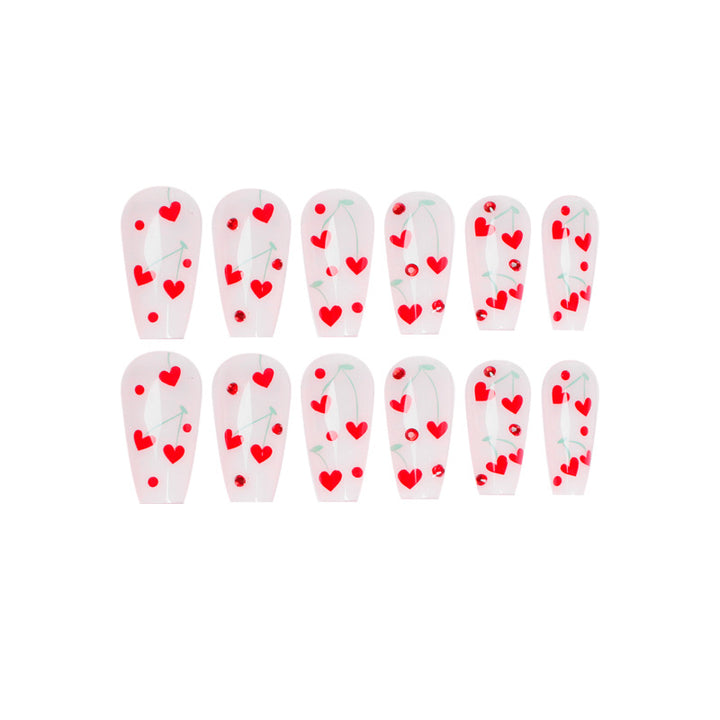 Artificial nail art with romantic heart design Kalsten