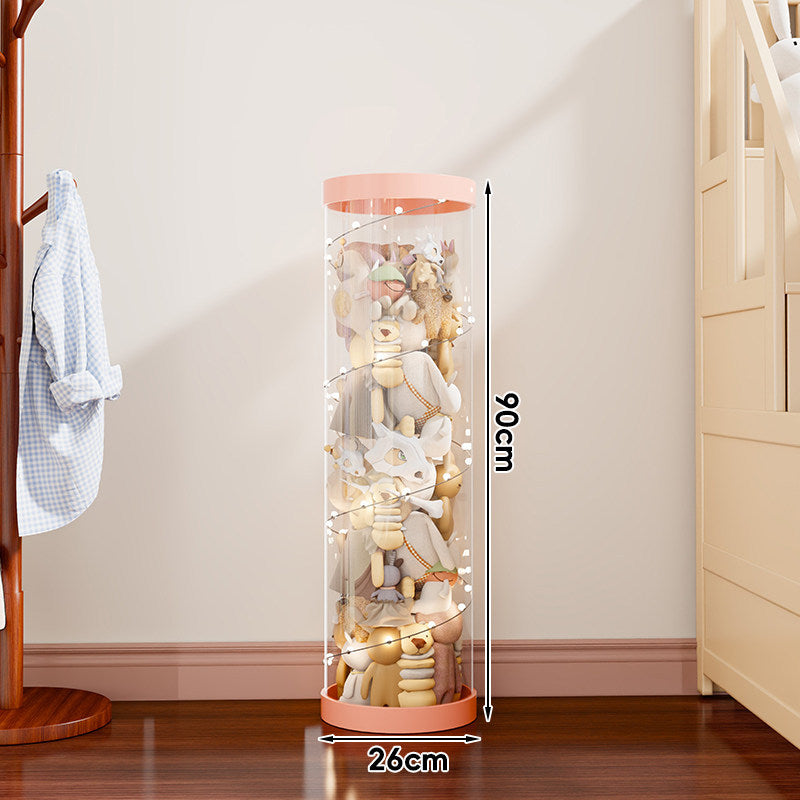 Vertical Transparent Plush Toy Storage Cylinder Organizer