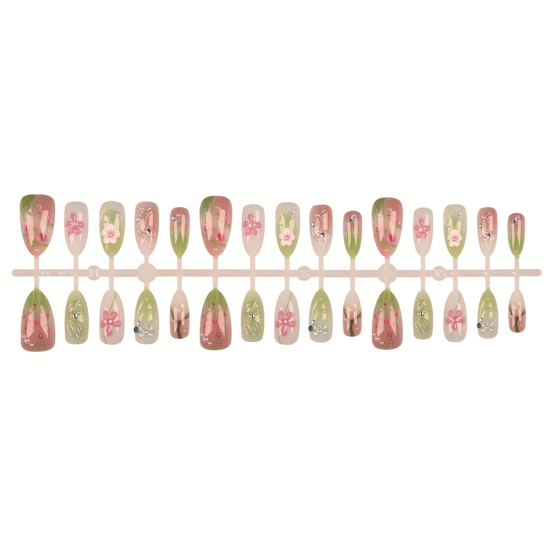 Floral Art Press-On Nail Tips Set
