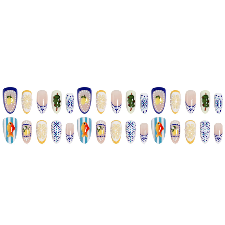 Artful nail tips with hand-drawn designs Kalsten