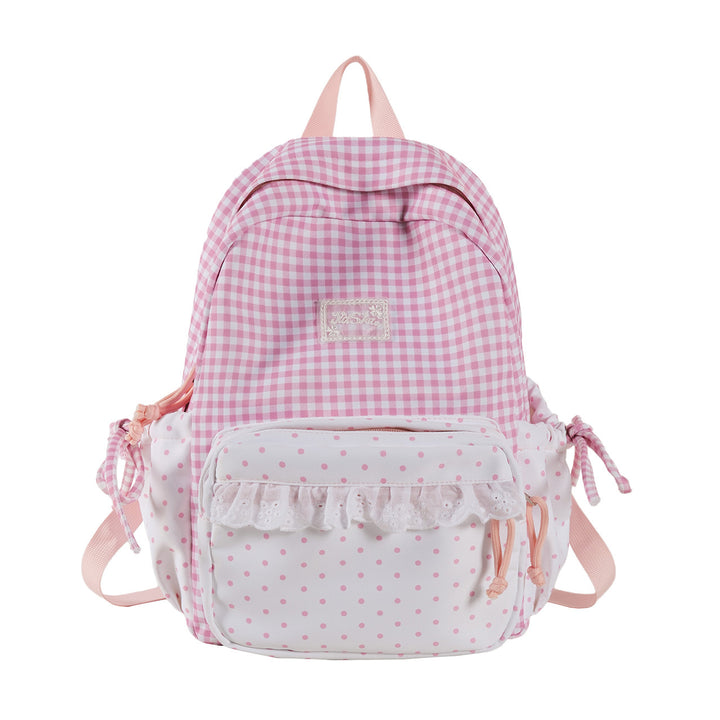 Playful Gingham and Polka Dot Backpack Kalsten