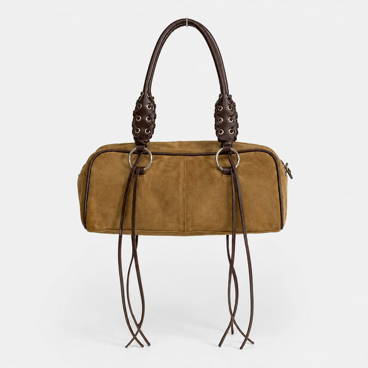 Luxurious Leather Handbag with Braided Straps