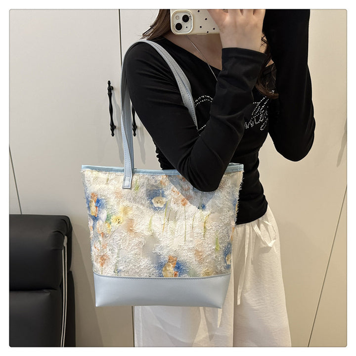 Artistic Floral Embroidered Tote Bag Kalsten