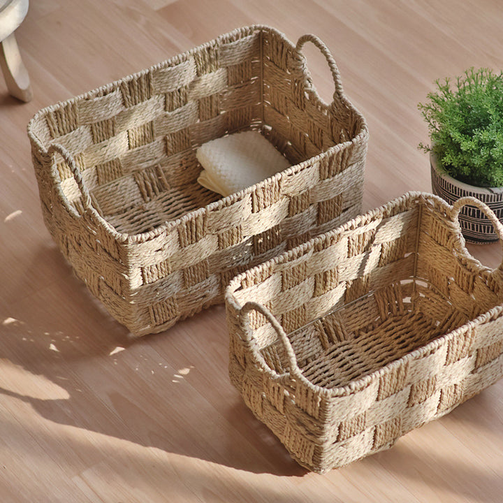 Handmade storage basket with practical handle Kalsten