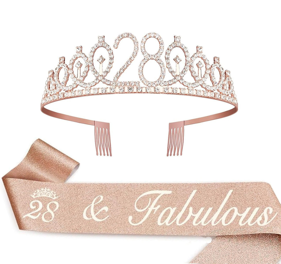 Ladies Crystal Princess Crown with 30 & Fabulous lettering Kalsten