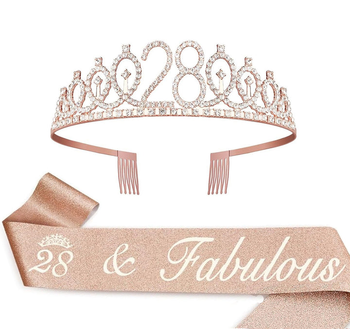 Ladies Crystal Princess Crown with 30 & Fabulous lettering Kalsten