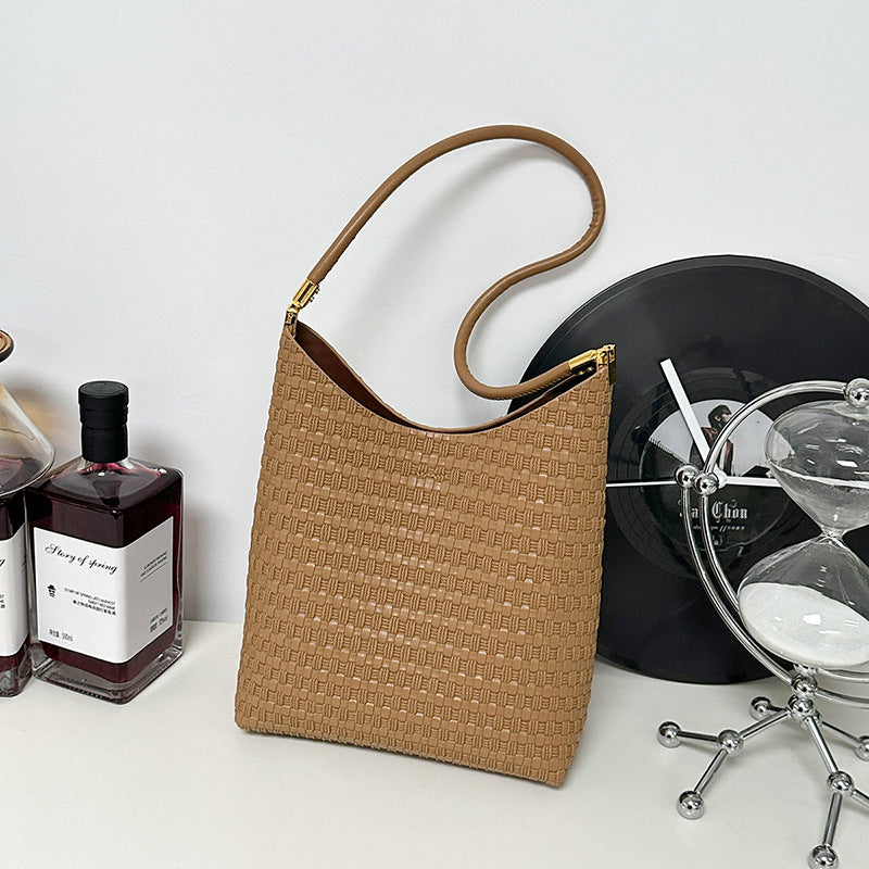 Textured Weave Shoulder Bag