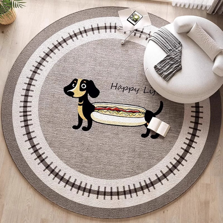 Decorative Dog-Themed Area Rug for Home Decor