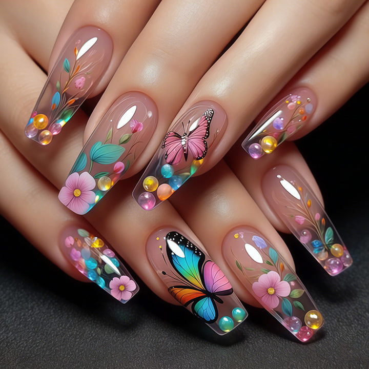 Artistic Butterfly Design Press-On Nail Set Kalsten