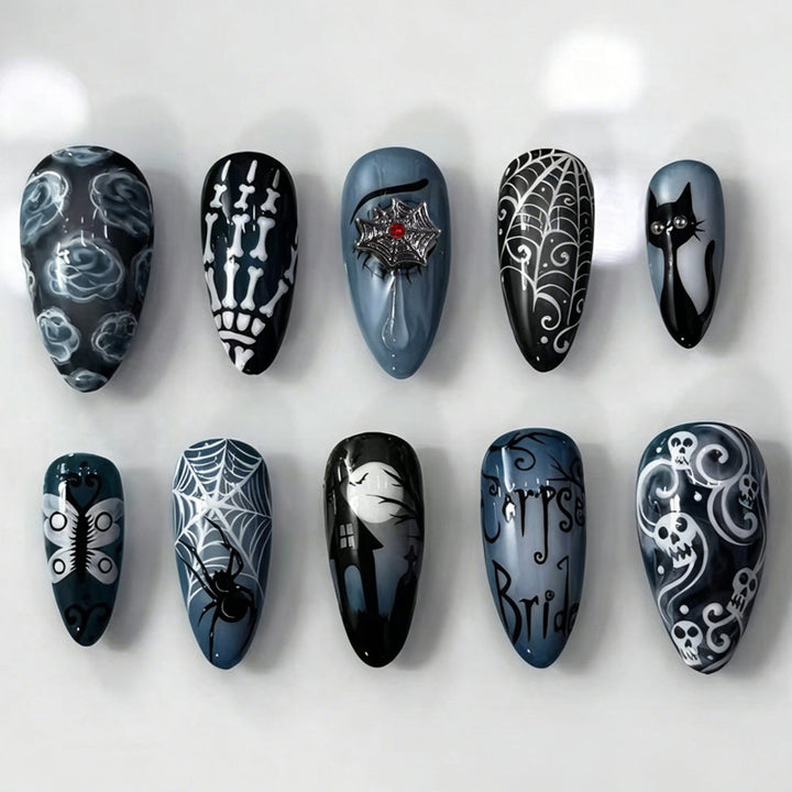 Halloween Nail Art Set with Spooky Designs and Gliding Design Kalsten