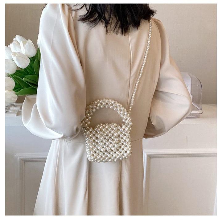Pearl-Embellished Artisan Handbag