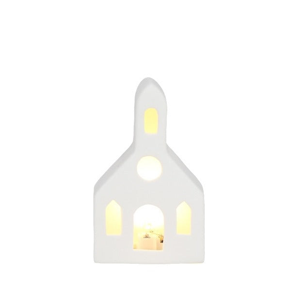 Ceramic House-Shaped Tea Light Holder Kalsten