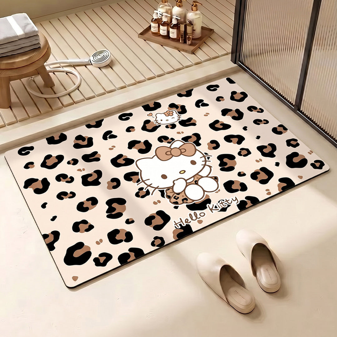 Leopard Print Hello Kitty Decorative Area Mat