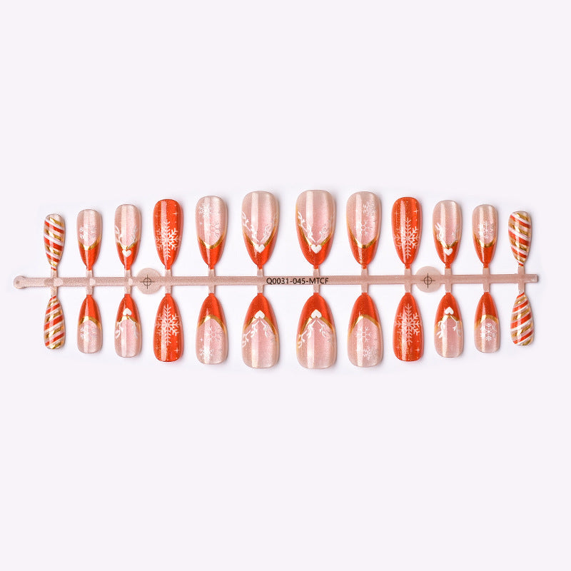 Christmas-Themed Press-On Nail Art Set 1790738580