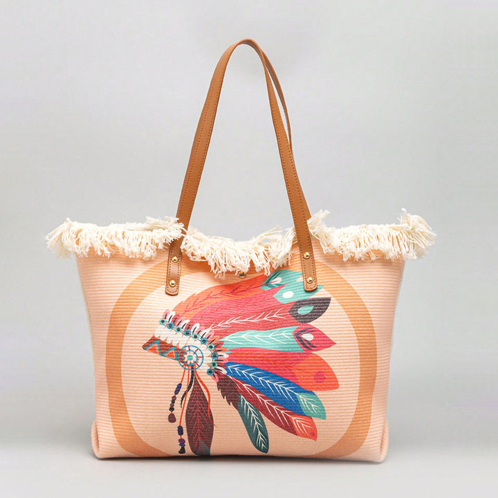 Beach bag with Unique Feather Design Kalsten