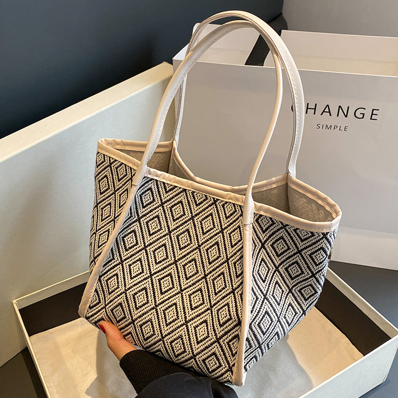 Geometric Patterned Tote Bag
