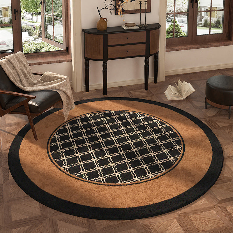 Round Floral Design Area Rug