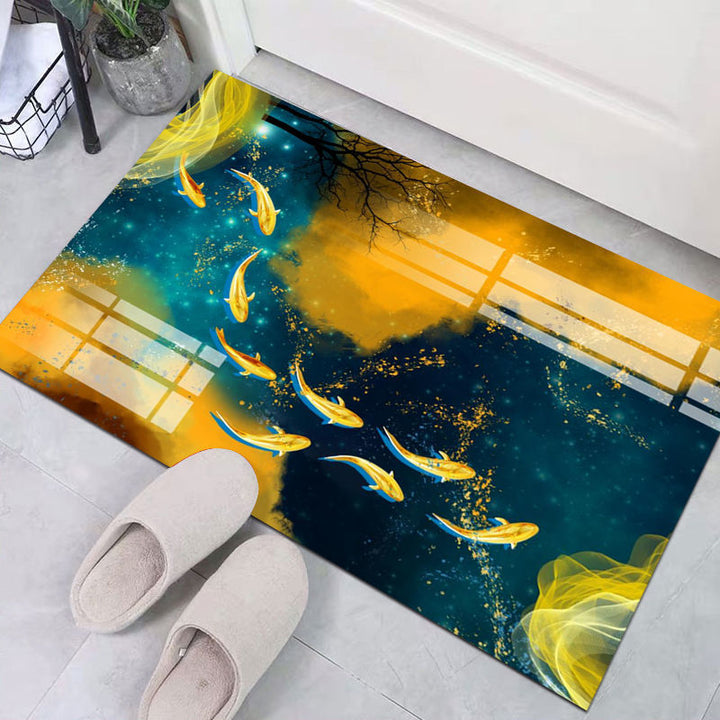 Artistic Fish-Themed Entry Mat