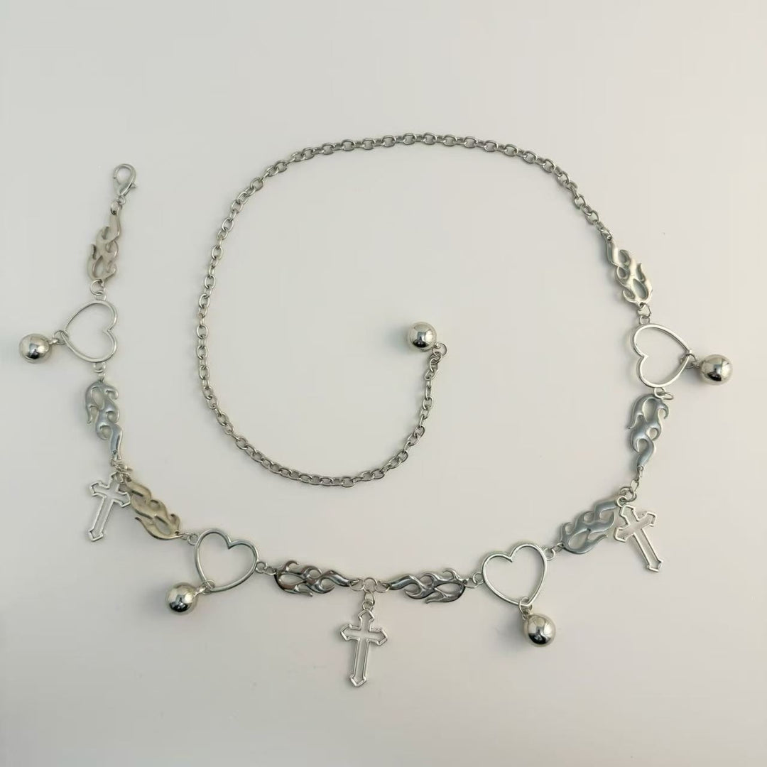 Fashionable chain belt with pendants Kalsten