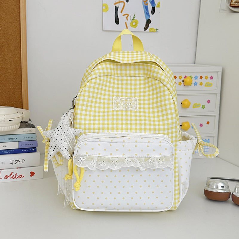 Stylish Gingham Pattern Backpack Kalsten