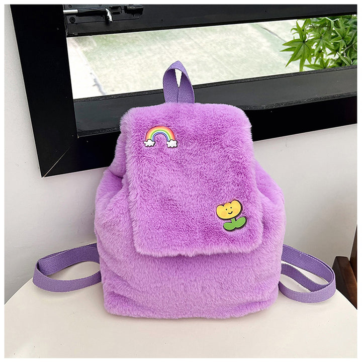 Plush Backpack with Colorful Appliqués Kalsten