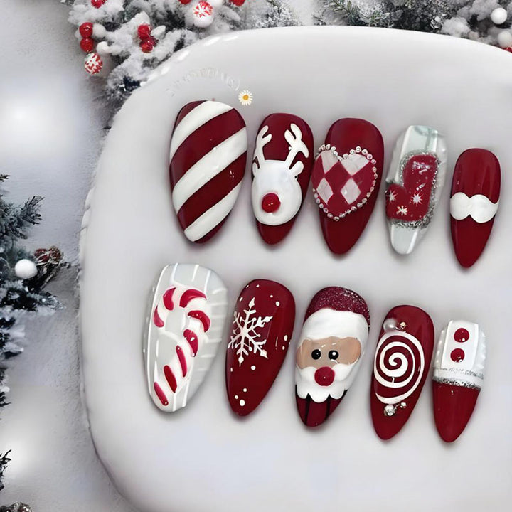 Christmas artificial fingernails Kalsten