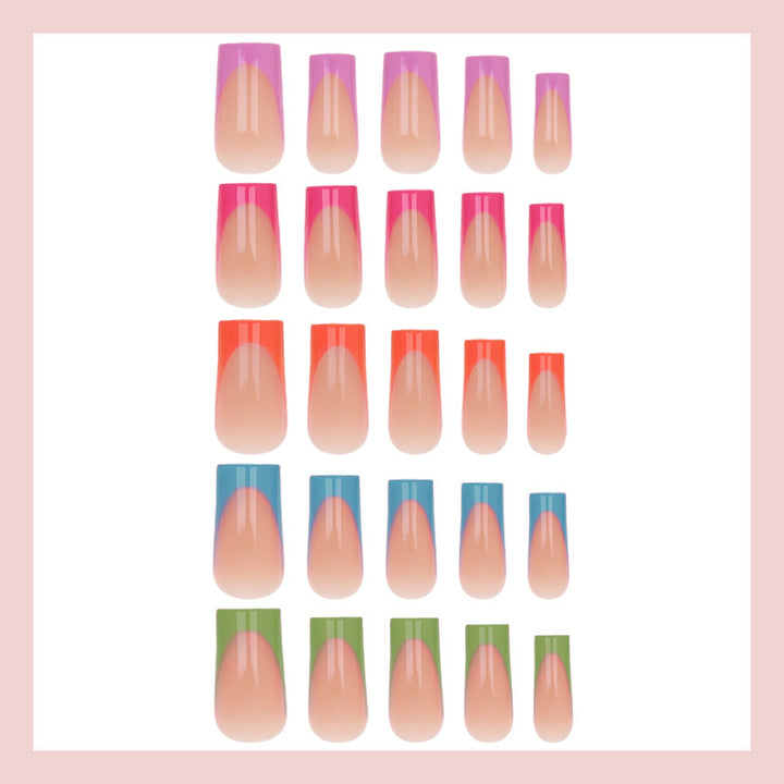 Art Nail Set with Creative Gradient and Stylish Designs Kalsten